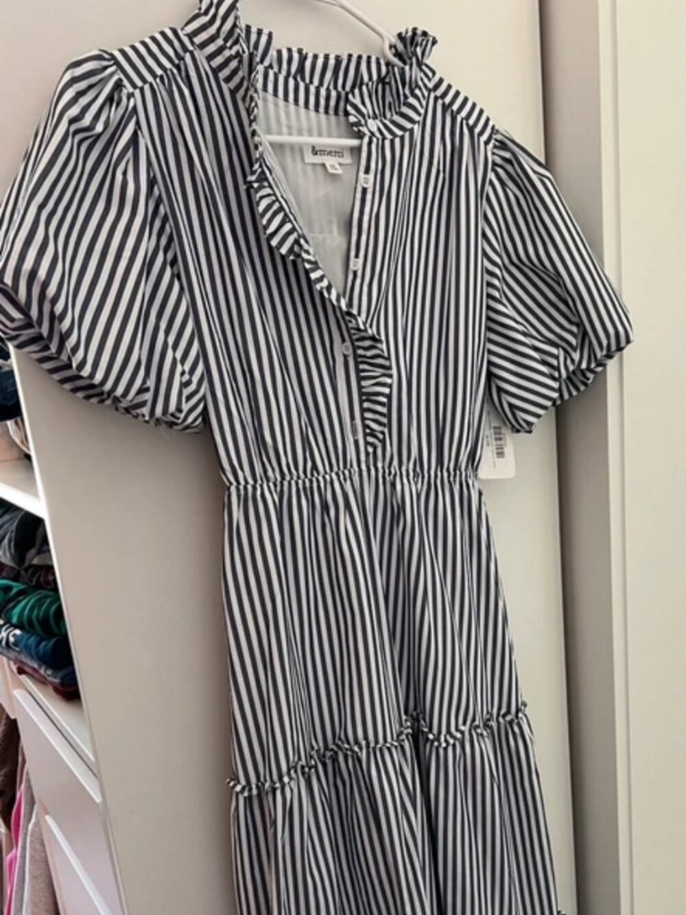NWT Navy and White Midi Dress